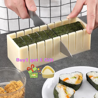 【ซื้อ 1 แถม 1】 Diy ซูชิ Maker และข้าววงกลมแม่พิมพ์สาหร่ายเค้กพลาสติกแม่พิมพ์ ele Mould Square ซูชิเครื่องบดทําเครื่องมือ