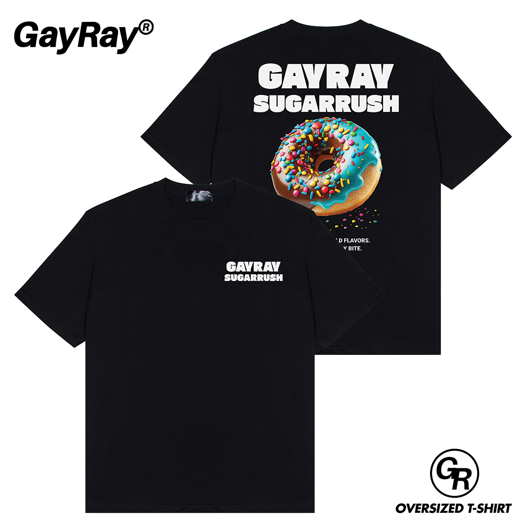 เสื้อโอเวอร์ไซส์ Cotton 100% GayRay ⎰Donut⎱เสื้อยืดโอเวอร์ไซส์ Oversize เสื้อยืดผู้ชาย ผู้หญิง สตรีทแฟชั่น