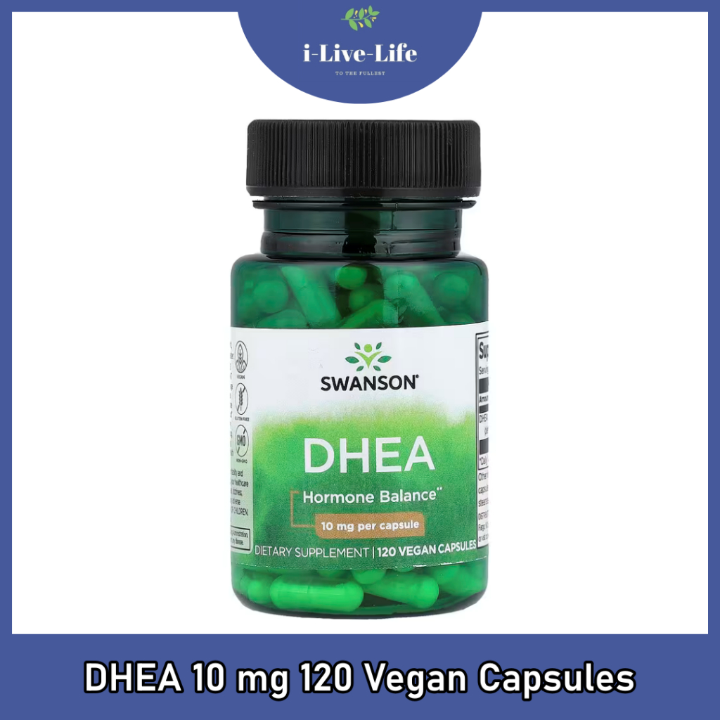 Swanson - DHEA 10 mg 120 Vegan Capsules ดีเอชอีเอ ดีไฮโดรเอพิแอนโดรสเตอร์โรน