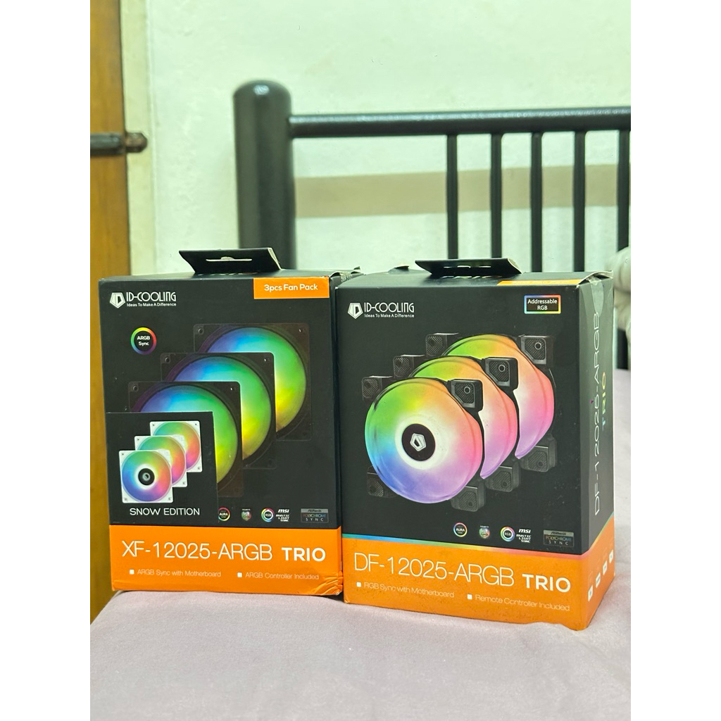 เคสพัดลม🔥ID- COOLING 👉XF-12025-A RGB TRIO (สีขาว)👉DF-12025-ARGB🔥พร้อมส่งทั่วไทย🚛🚛🚛