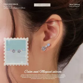 ต่างหู Aurora Bloom Magical Stud ก้านเงินแท้ S925 - The Green Box