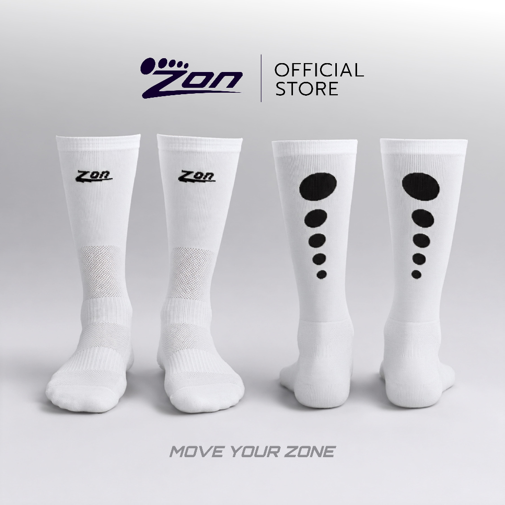 ZON - ถุงเท้าวิ่งแฟชั่น ซัพพอร์ตเท้า เนื้อผ้าพรีเมียมเบาสบาย ทนทาน ระบายอากาศ ไม่หนา Freesize(ครึ่งแข้ง)