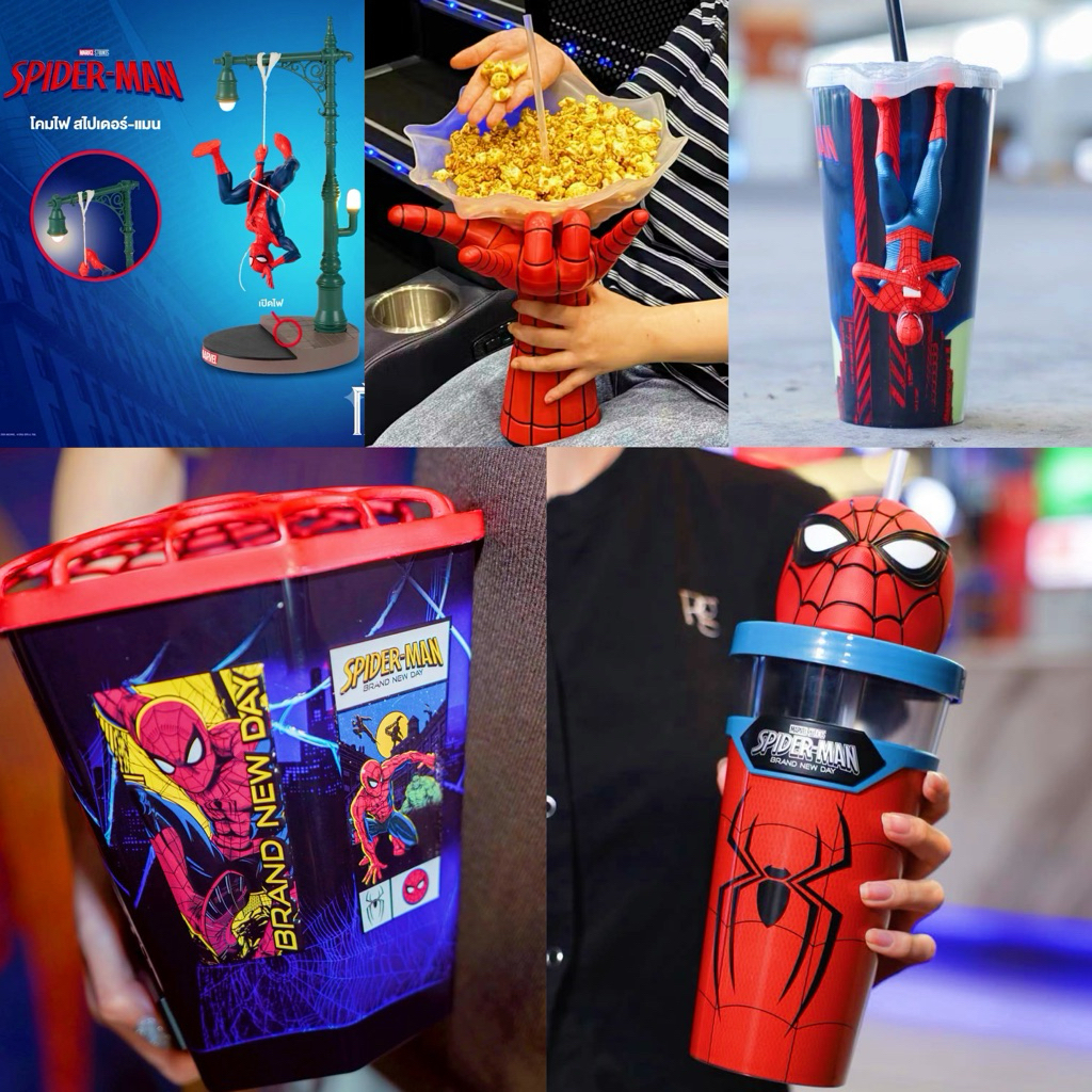 (ทักลด50%)ส่งด่วนกทม.✅🕷️ถังป็อปคอร์น แก้วน้ำ Tin Box & Cup Spiderman Brand New Day สไปเดอร์แมน แท้ Major 2026