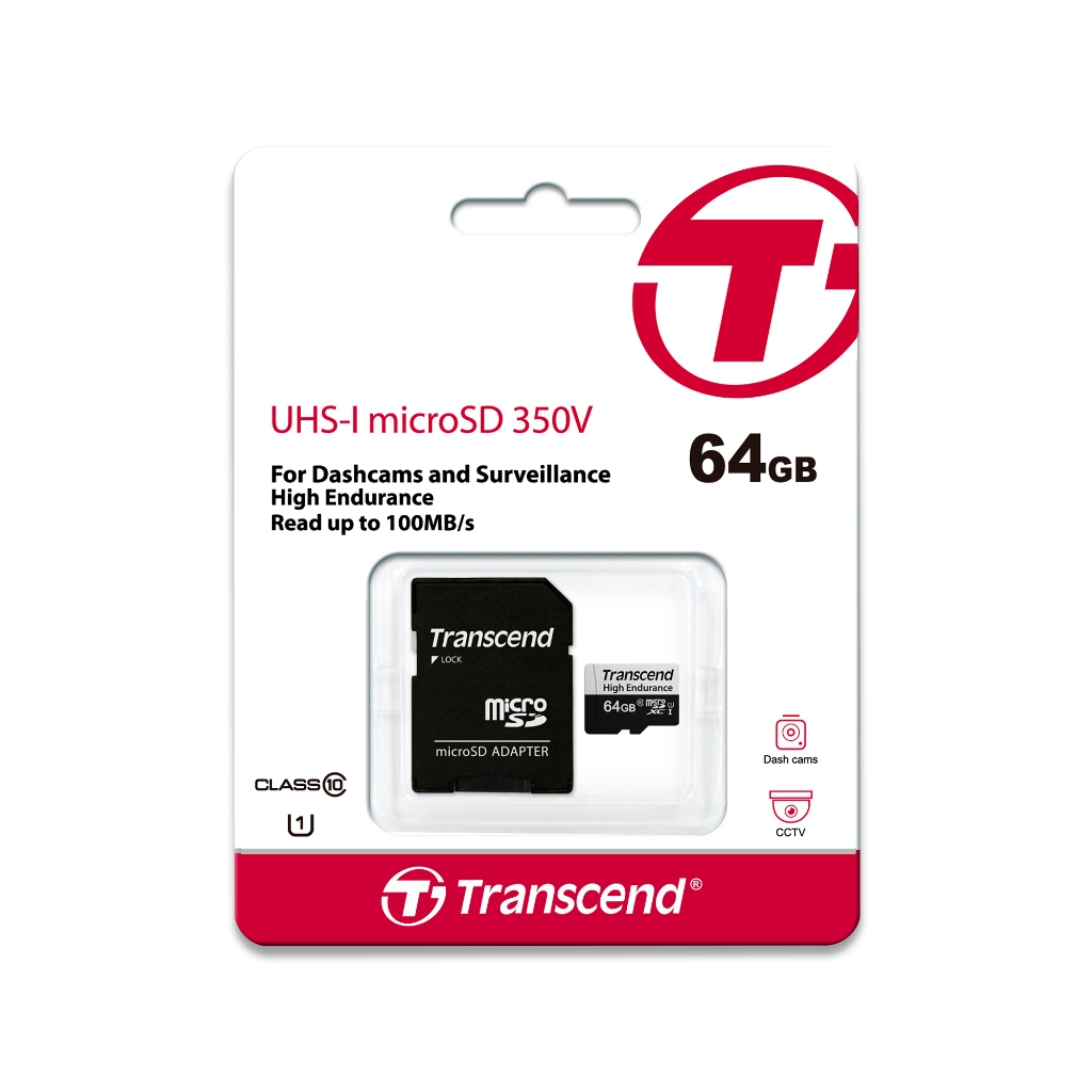 Transcend MicroSD Card High Endurance 64GB : USD350V : รับประกัน 2 ปี - มีใบกำกับภาษี-TS64GUSD350V