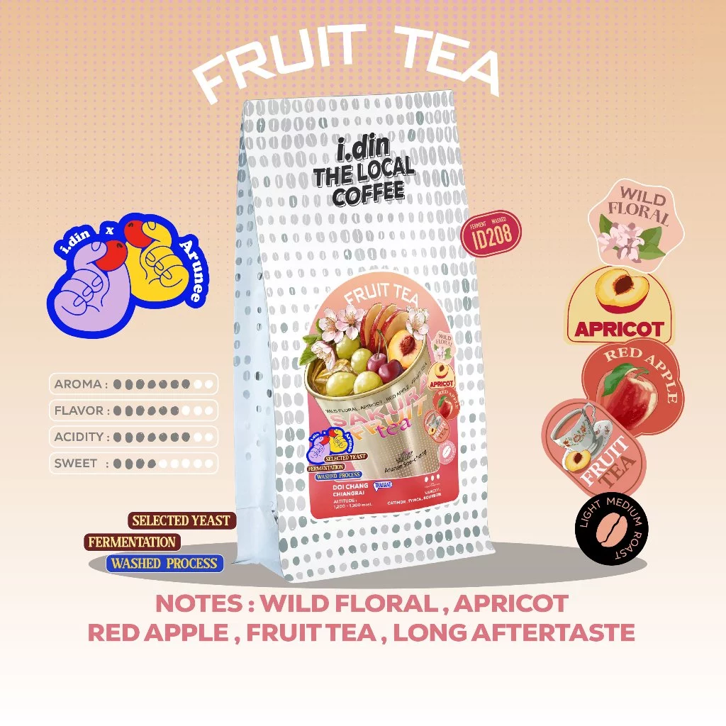 FRUIT TEA - i.din X Arunee PROCESS (15.08.69) WASHED PROCESS/ กาแฟ ดอยช้าง เชียงราย THAILAND COFFEE