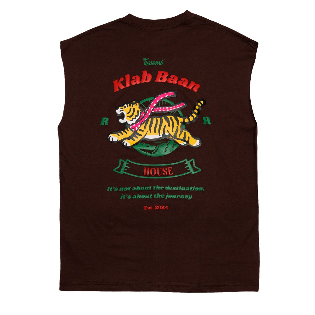 URTHE - เสื้อแขนกุด สกรีนลาย Oversize รุ่น RUN TIGER RUN SLEEVELESS SHIRT รูปที่ 2