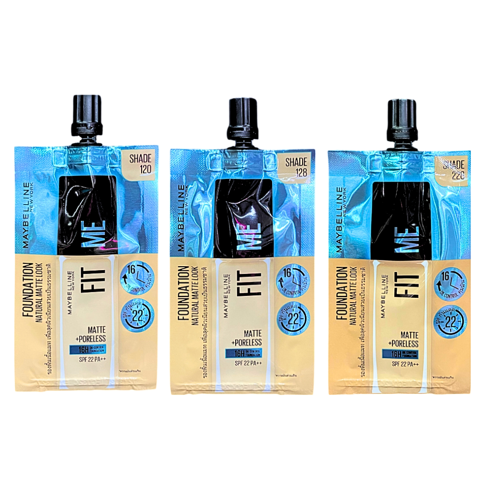 (1ซอง)รองพื้นซอง เมย์เบลลีน ฟิต มี แมท แอนด์ พอร์เลส ฟาวเดชั่น MAYBELLINE Fit me matte+poreless foundation