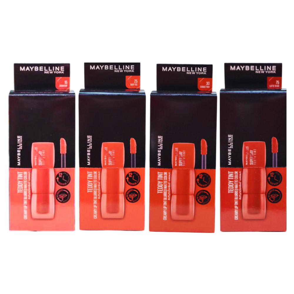 (กล่องx6) Maybelline New York Super stay Teddy Tint เมย์เบลลีน นิวยอร์ก ซุปเปอร์สเตย์ เท็ดดี้ ทินท์ 2 มล.