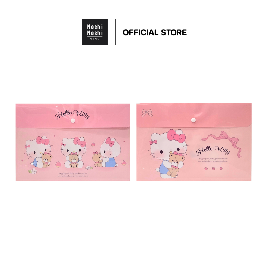 Moshi Moshi แฟ้ม แฟ้มใส่เอกสาร แฟ้มกระดุมขยายก้น A4 ลาย Hello Kitty ลิขสิทธิ์แท้จากค่าย Sanrio รุ่น 6100008450-8451