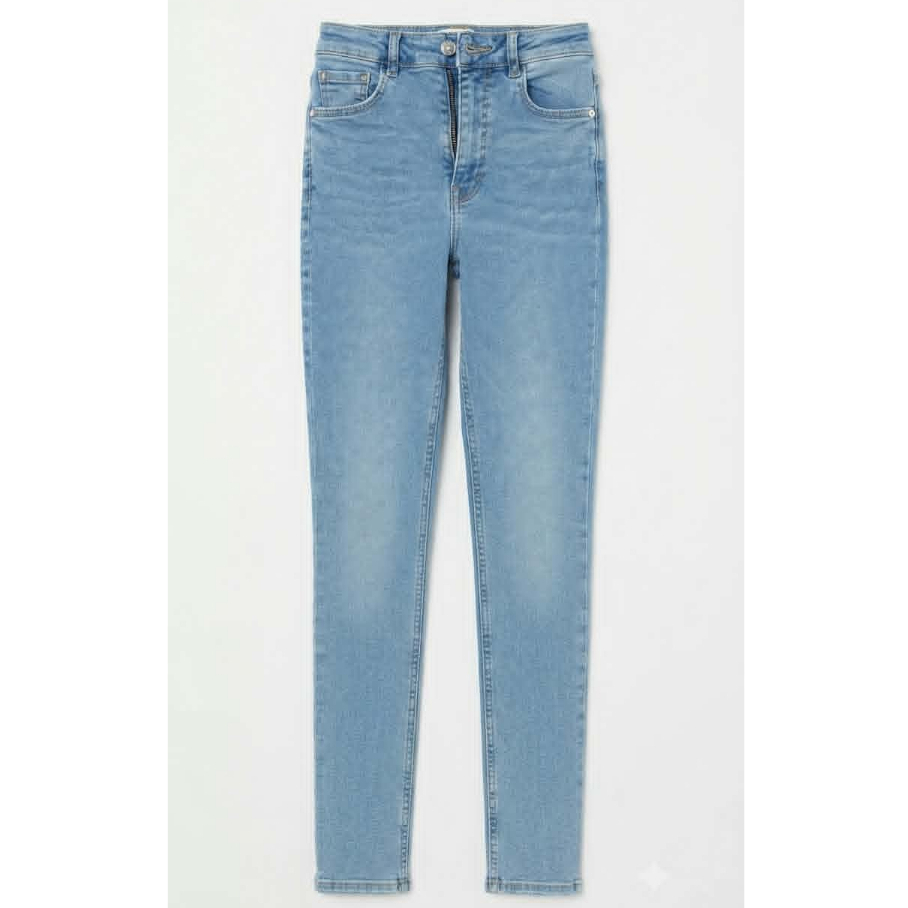 กางเกงยีนส์เด็กหญิง 7-8 ปี Zara jeans Skinny สีฟ้าอ่อน เอวสูง eur 32 รอบเอว 19-21 เป้า 10 ยาว 36 นิ้