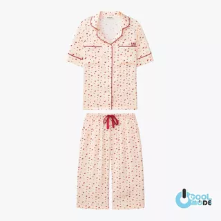 MUSLIN Cherry Rouge - Silk Satin Pajamas [Basic collection]