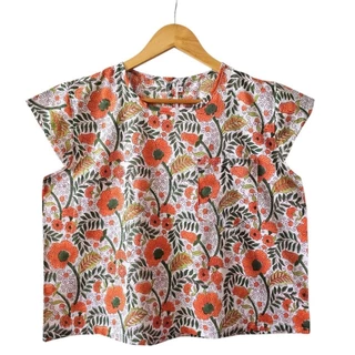 เสื้อคอกลม แขนล้ำ ไซส์ 40"มีมากกว่า 10 ลาย ผ้าคอตต้อนอินเดีย