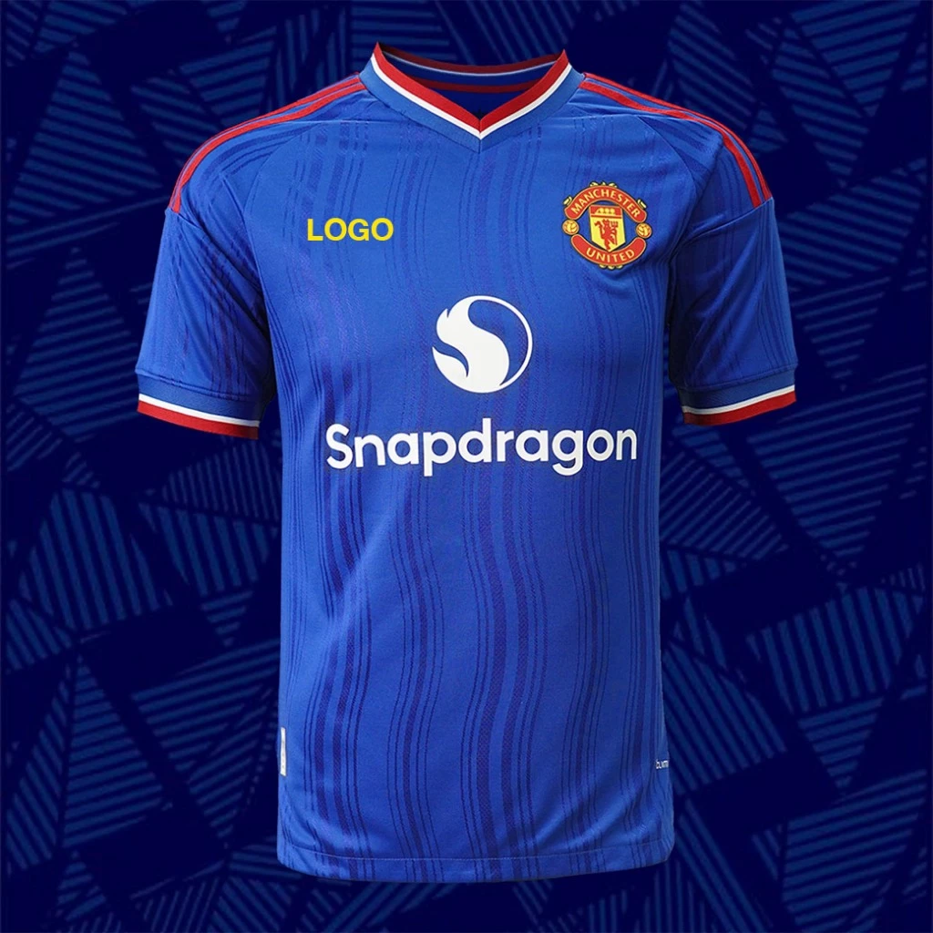 สโมสร Player [สต็อกในไทย]เสื้อฟุตบอล งานเกรดเพลเยอร์นักเตะสีน้ำเงิน เสื้อกีฬาคุณภาพพร้อมโลโก้ พร้อมรีดเบอร์ชื่อได้ทุกตัว