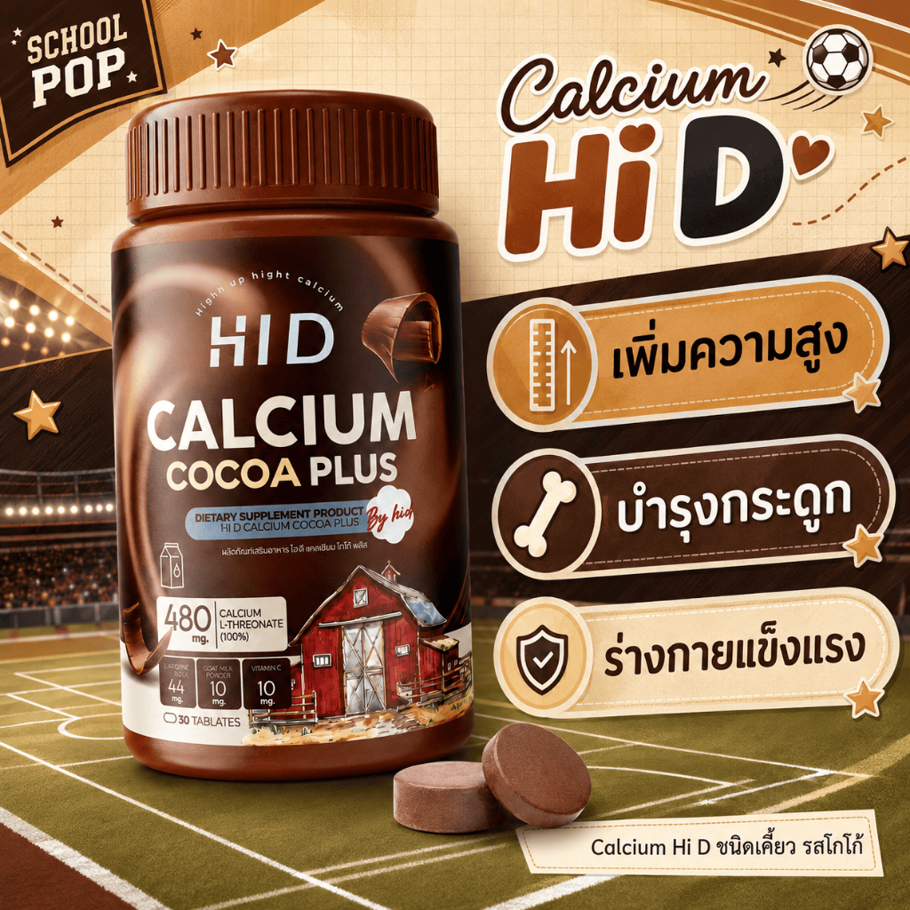 ร้านค้าบริษัท HiD Calcium Plus เม็ดเคี้ยวโกโก้ แคลเซียมคุณภาพ ทานสะดวก 30 เม็ด