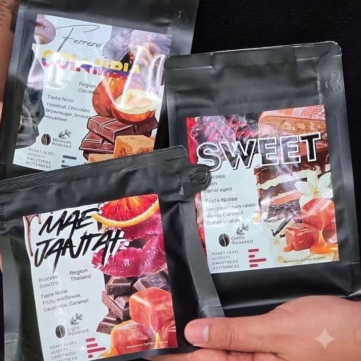 เซทรวมกาแฟใหม่ล่าสุด 2026 1.Ultra sweet 250g.2.Colombia Supremo 250g. 3.แม่จันใต้ 100g