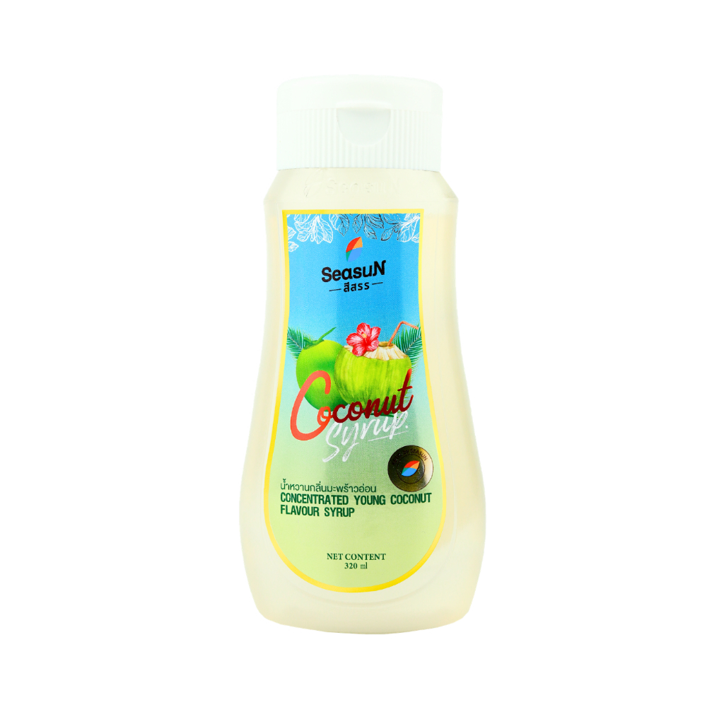 ไซรัปหญ้าหวานสูตร KETO กลิ่นมะพร้าว ตราสีสรร ขนาด 320 ml.