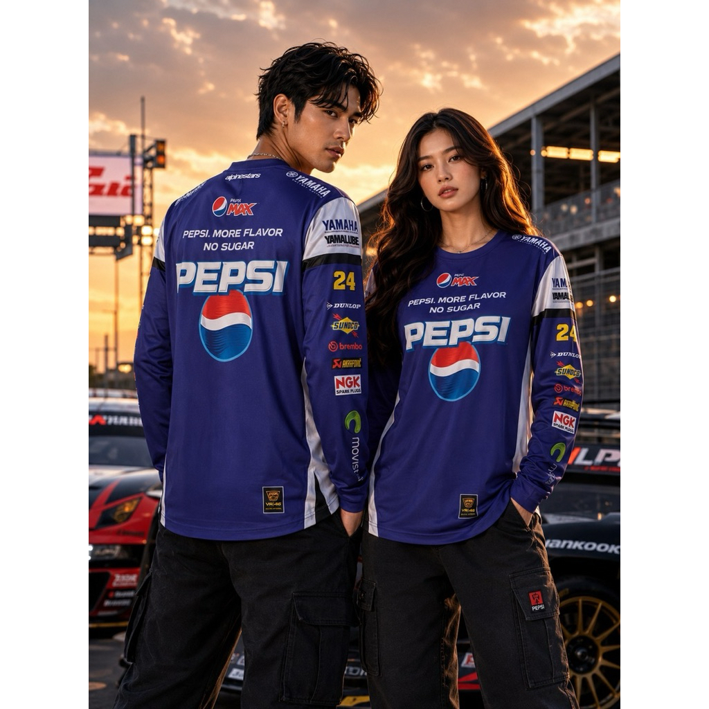 เสื้อกีฬาแขนยาว Pepsi ผ้าไมโครสปอร์ต ใส่ได้ทั้งผู้หญิงและผู้ชาย