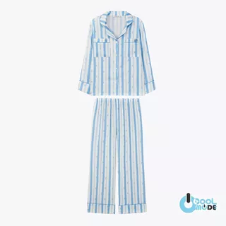 MUSLIN Ribbon Stripes - Silk Satin Pajamas [Basic collection]
