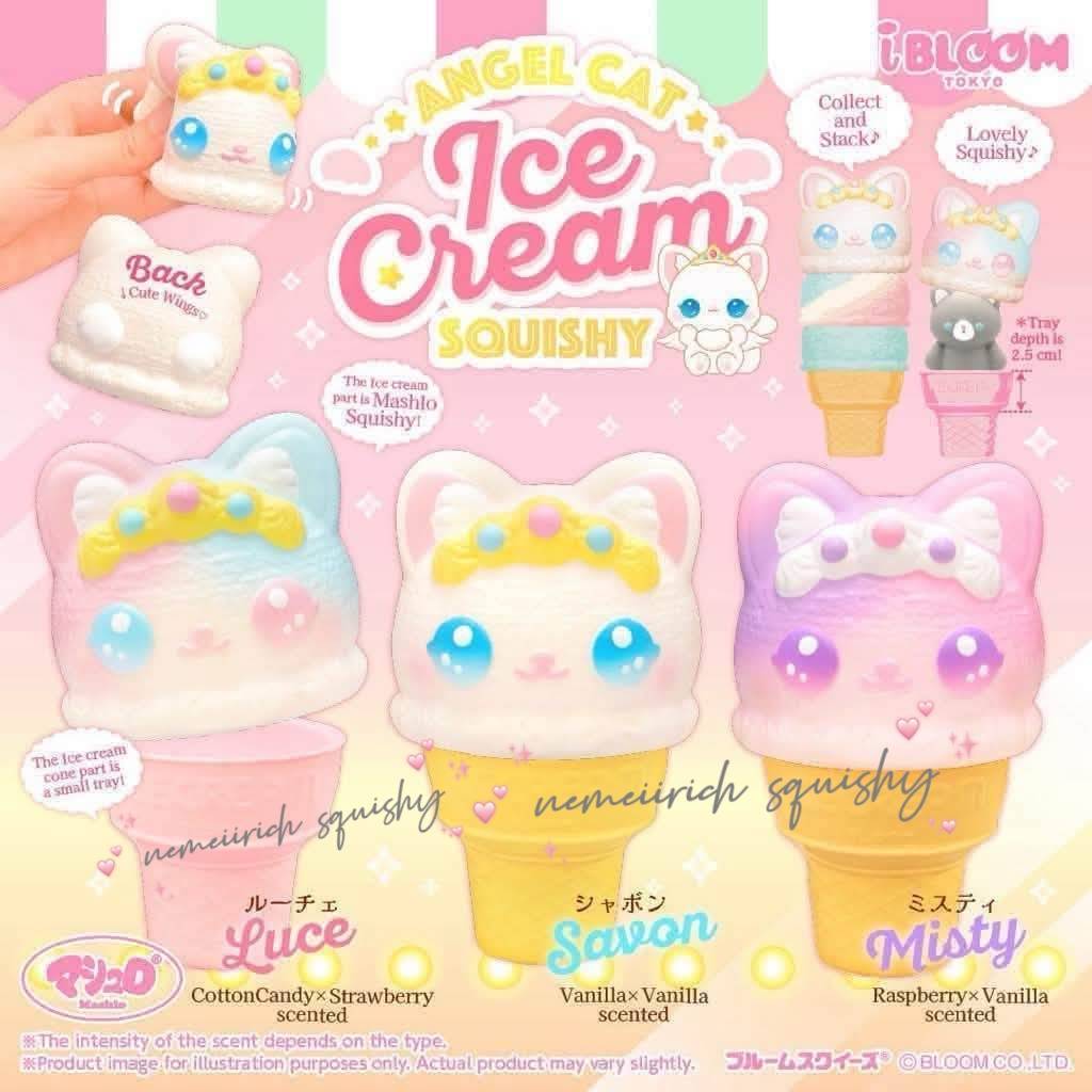 Iboom icecream สกุชชี่ไอติมน้องแมว โทนสีรุ้งพาสเทล