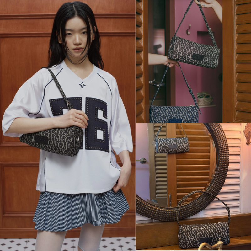 SVG × GENTLEWOMAN JACQUARD HANDBAG Cylinder Shoulder Bag ยีนส์ลายโมโนแกรม GW คอลแลปพิเศษ