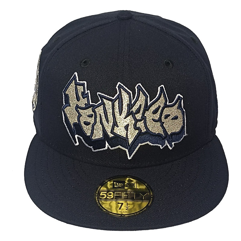 New Era New York Yankees Graffiti Metallic All Star Game 1942 Navy Blue 59Fifty Fitted Hat Size 71/2