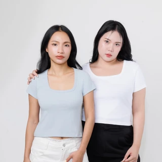 V02- เสื้อคอเหลี่ยม ผ้าcotton ญี่ปุ่น