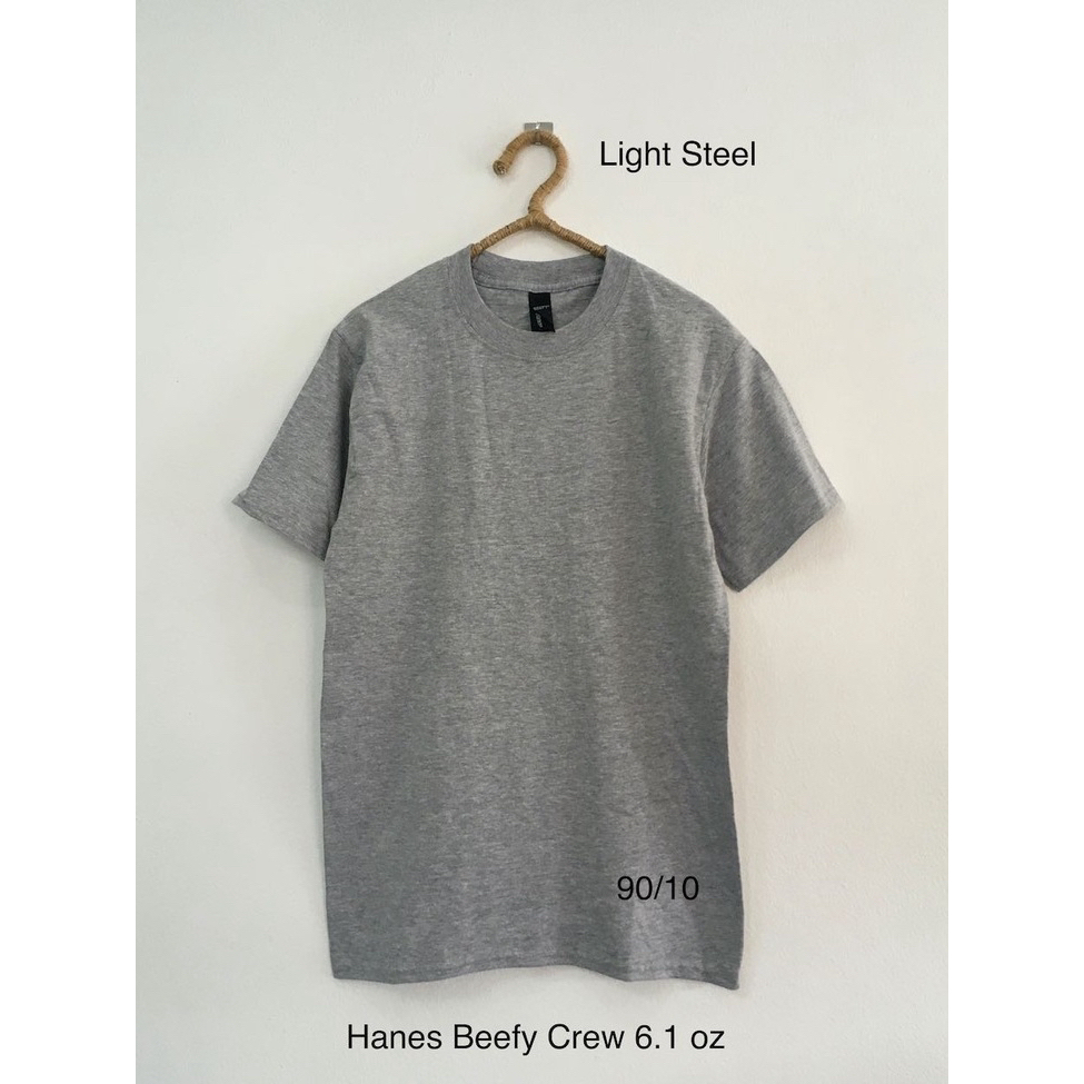Hanes Beefy Crew T-Shirt 6.1 oz เสื้อยืดคอกลมคละสี สินค้านำเข้า Made in Haiti