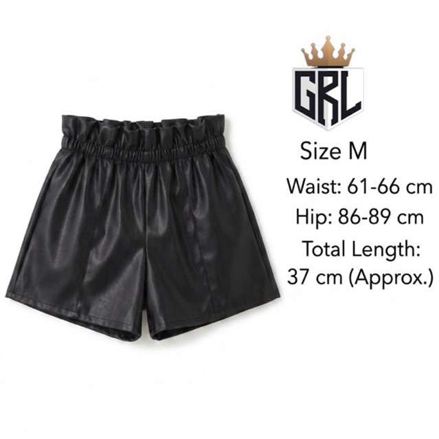"GRL faux leather shorts"   "GRL black synthetic leather shorts"   "กางเกงขาสั้นหนังสังเคราะห์ GRL" 