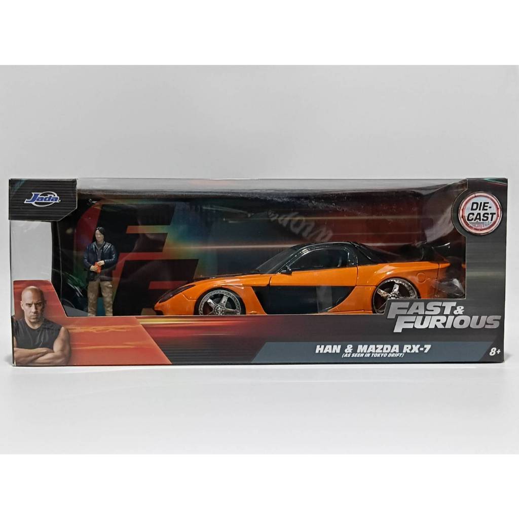 โมเดลรถ Jada Toys Han & Mazda Rx-7 VeilSide Fortune The Fast & Furious Tokyo Drif scale 1:24 IN Pack