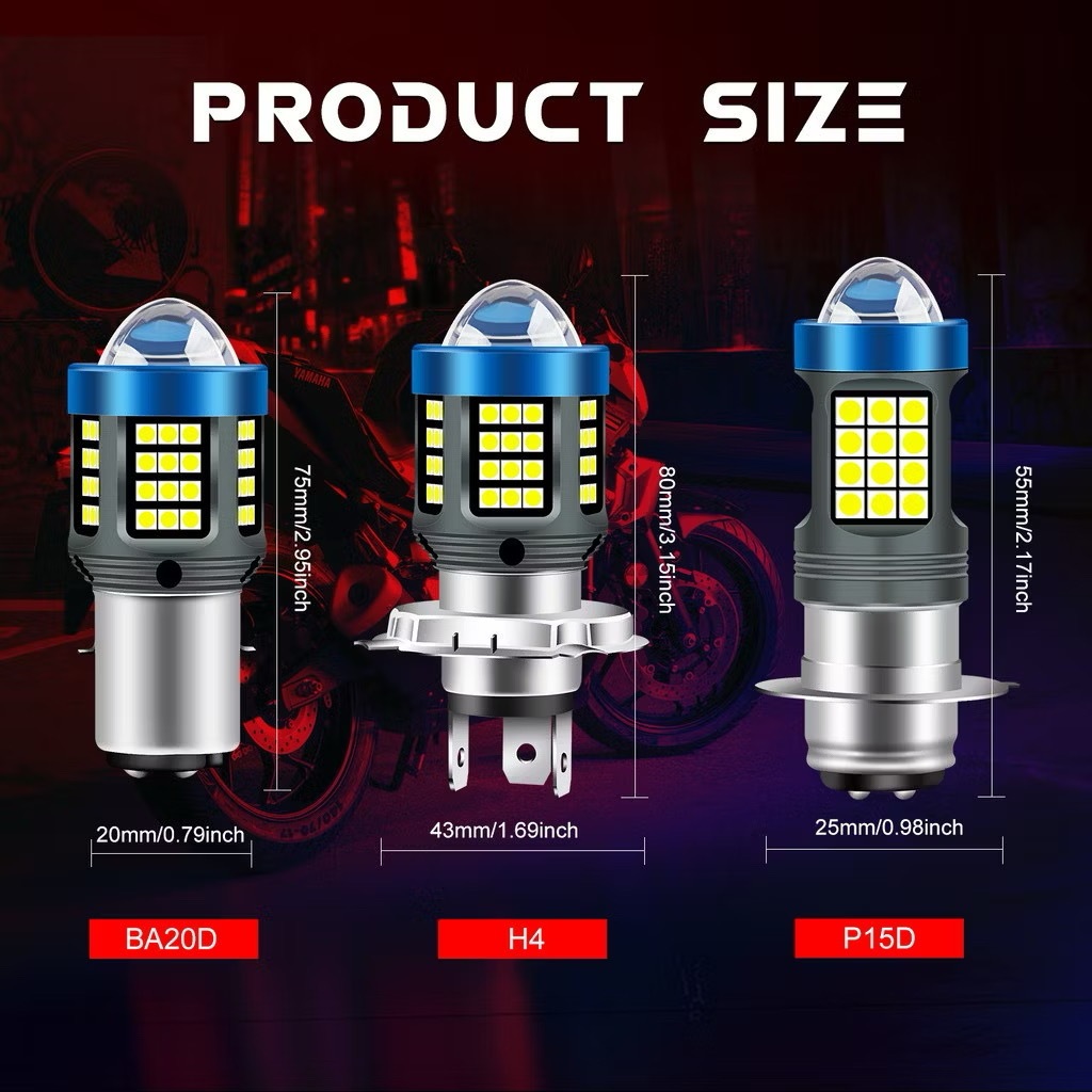LED ไฟหน้ารถจักรยานยนต์  P15D H4 H6 BA20D ไฟหน้ารถจักรยานยนต์หลอดไฟ AC DC 12Vหมอกโคมไฟ