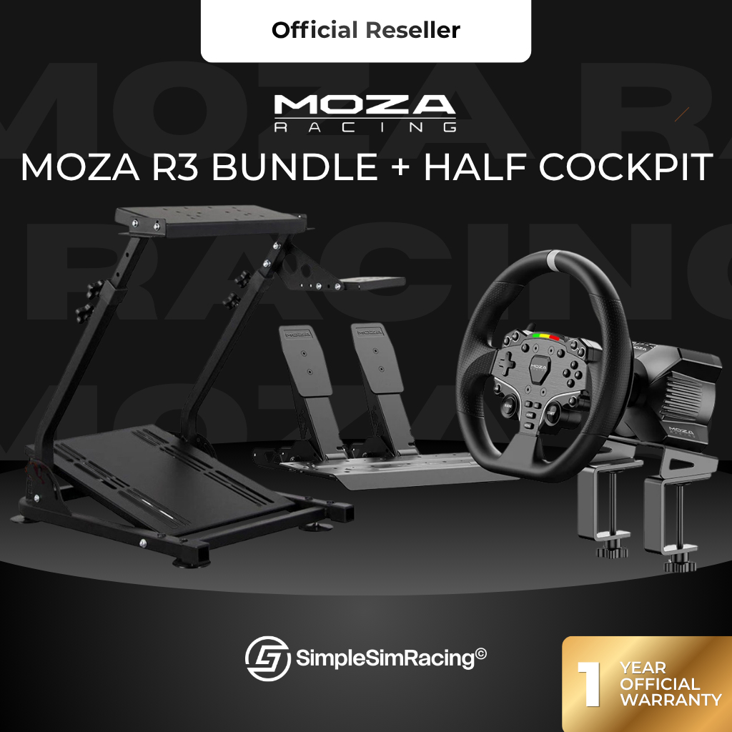 พร้อมส่ง Moza R3 Bundle (2 Pedals) + Half Cockpit
