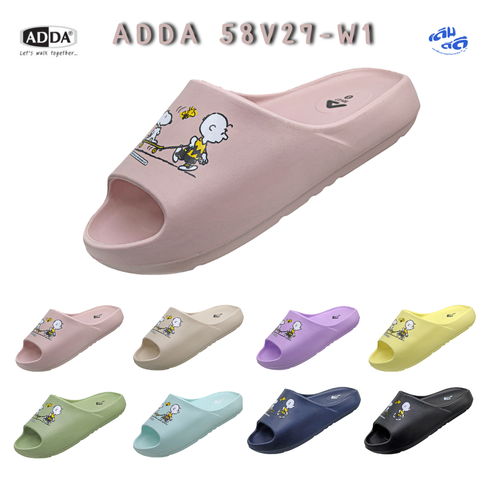 รองเท้าแตะแบบสวมผู้หญิง ADDA 58V27-W1 SNOOPY ลิขสิทธิ์แท้ เบา นุ่ม ใส่สบาย รองเท้าแตะผู้หญิง ไซส์ 4-7 (36-40)