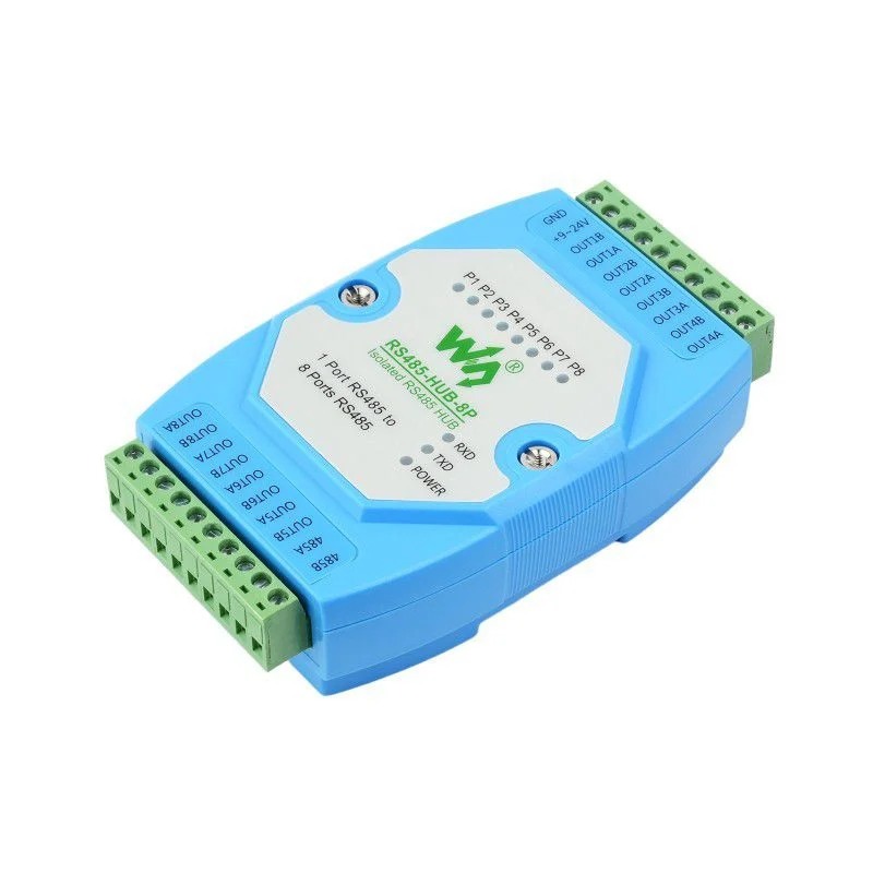 Waveshare Industrial-grade Isolated 8-Ch RS485 Hub