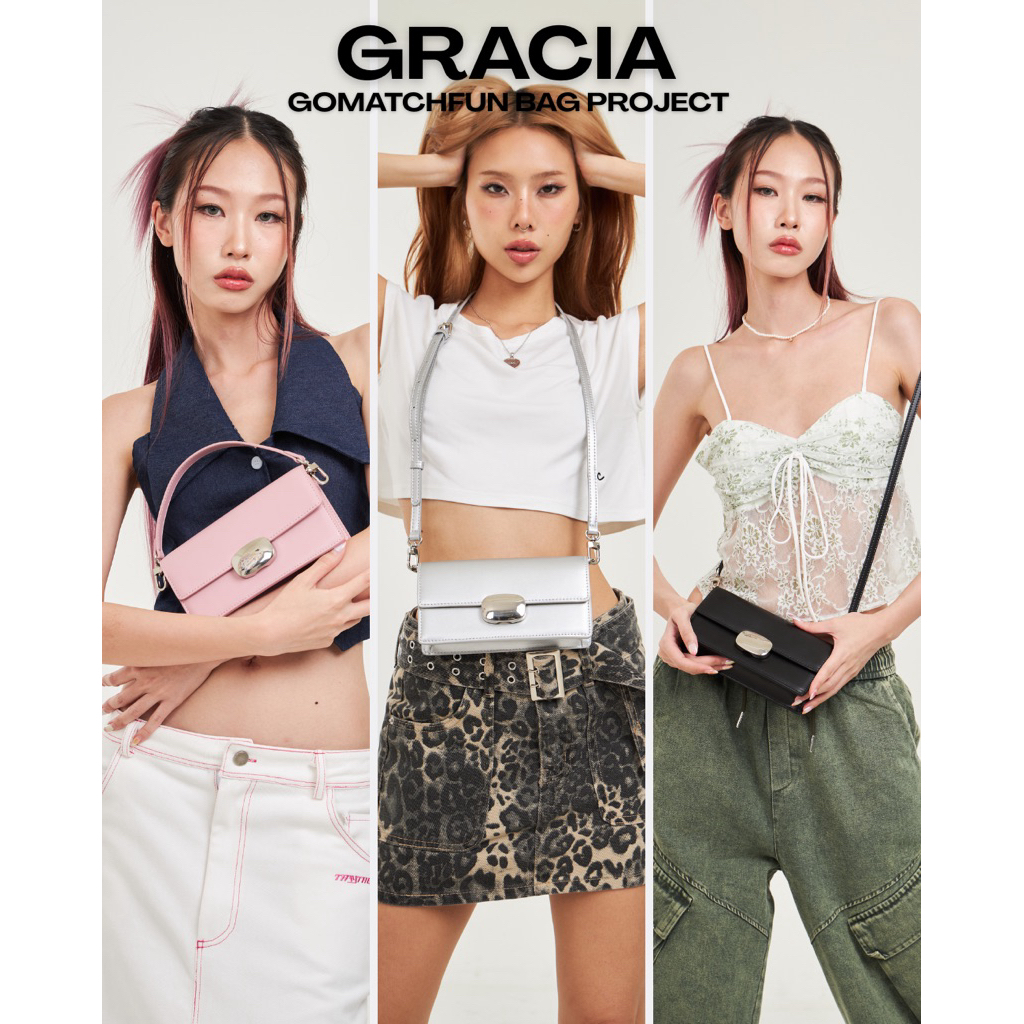 ( PAYDAY SALE UP TO 75%) Gracia Bag กระเป๋าหนังแท้ Gomatchfun กระเป๋าใบเล็ก กระเป๋าสะพาย cross