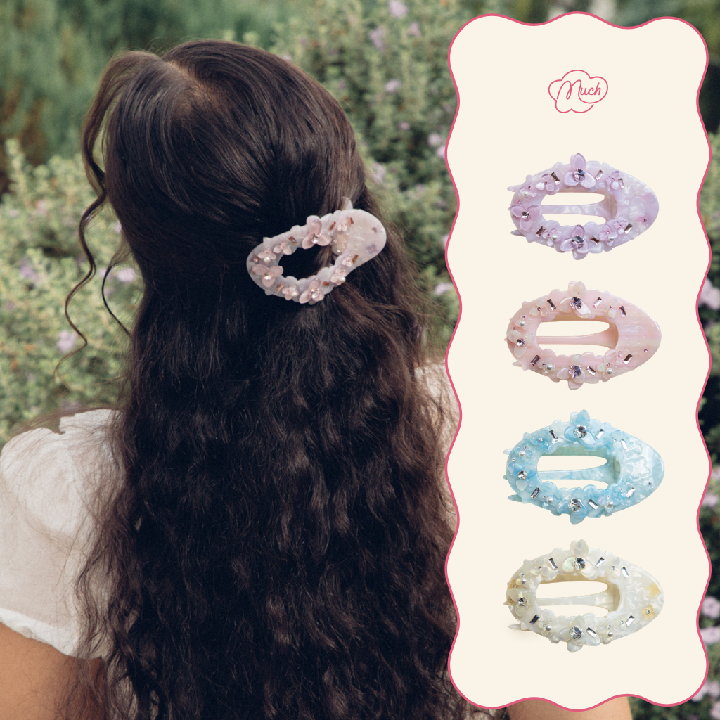 (New Packaging) พร้อมส่ง VARY MUCH  กิ๊บติดผม Flat Hair Clip Original Design VARYMUCH by VARYWELL Hydrangea
