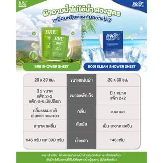 แพ็กคู่!! ผ้าอาบน้ำ ไม่ใช้น้ำ สูตรเมนทอล บอดิ คลีน ชาวเวอร์ ชีท (BODI KLEAN Shower Sheet) (บรรจุ 4 แผ่น) ผ้าอาบน้ำแห้ง