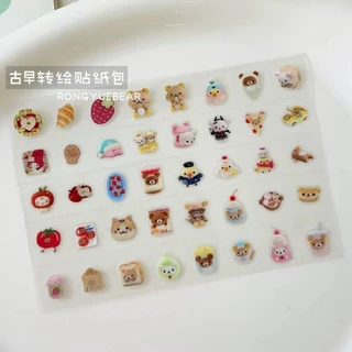 พร้อมส่ง 🐻✨🧡 Rongyuebear สติ๊กเกอร์ 3D/ออมเบร์โทนสีนีออน