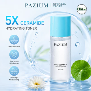 PAZIUM โทนเนอร์ โทนเนอร์เซรามายด์ 5 ชนิด Toner ซ่อมเกราะผิว ชุ่มชื้นลึกซึ้ง คลายผิวแดง บางเบา 80ML