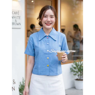 เสื้อคอปกผ้าฝ้ายชินมัย มินิมอล