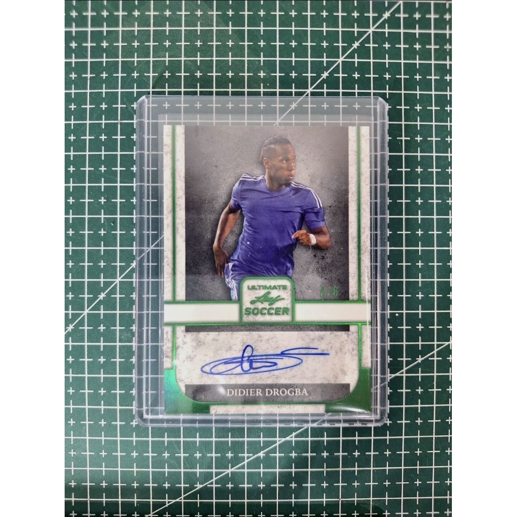 DIDIER DROGBA 2022 LEAF ULTIMATE #BA-DD1 AUTO EMERALD SPECTRUM 2/8