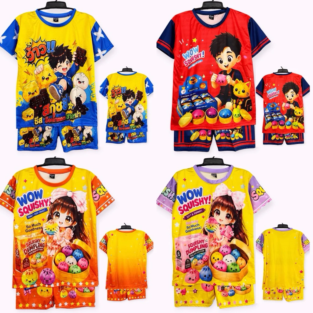 ชุดเด็กพิมพ์ลาย เซ็ท 2 ชิ้นเสื้อ+กางเกง ใส่ได้ทั้ง ดช/ดญ