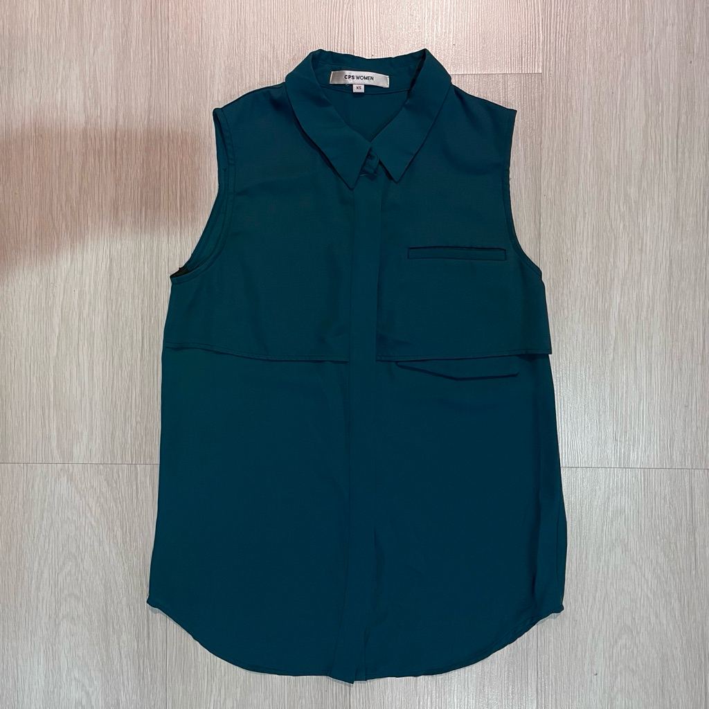 เสื้อแขนกุดคอปก ผ้าชีฟองอย่างดี CPS Women-XS
