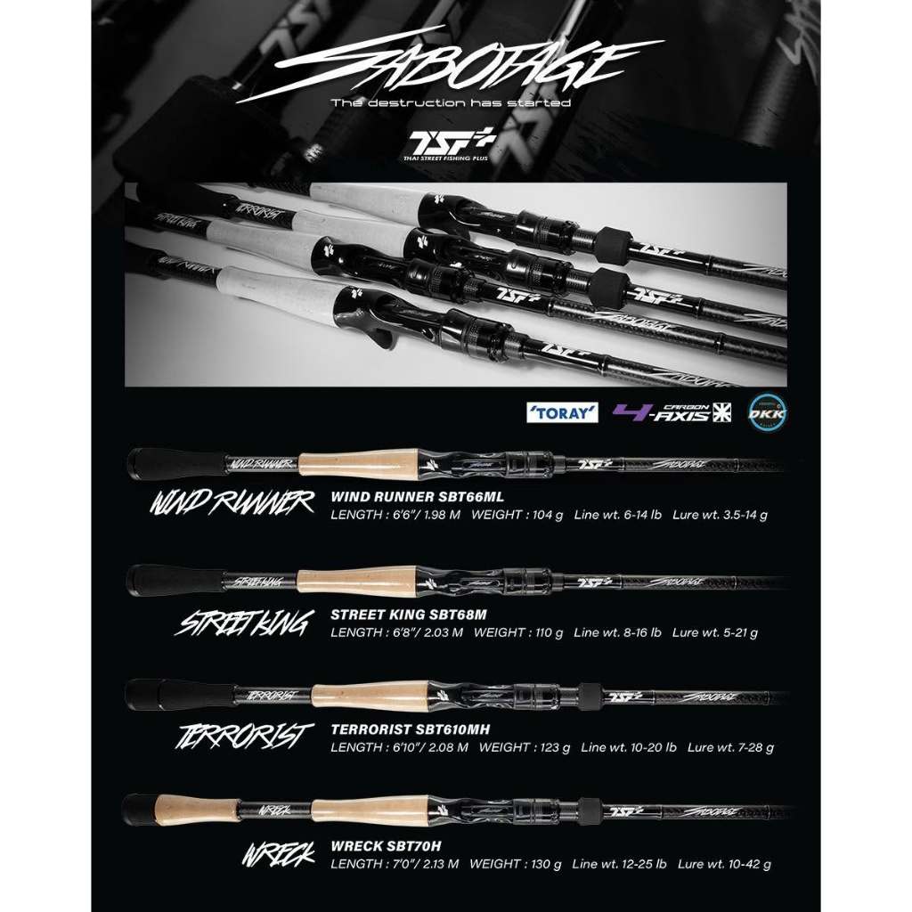 คัน TSF SABOTAGE ซาโบทาจ แบลงค์วัสดุ TORAY 30T+40T เฟรมไกด์ไทเทเนี่ยมวงในซิลิคอน DKK-SIC GUIDE TITANIUM
