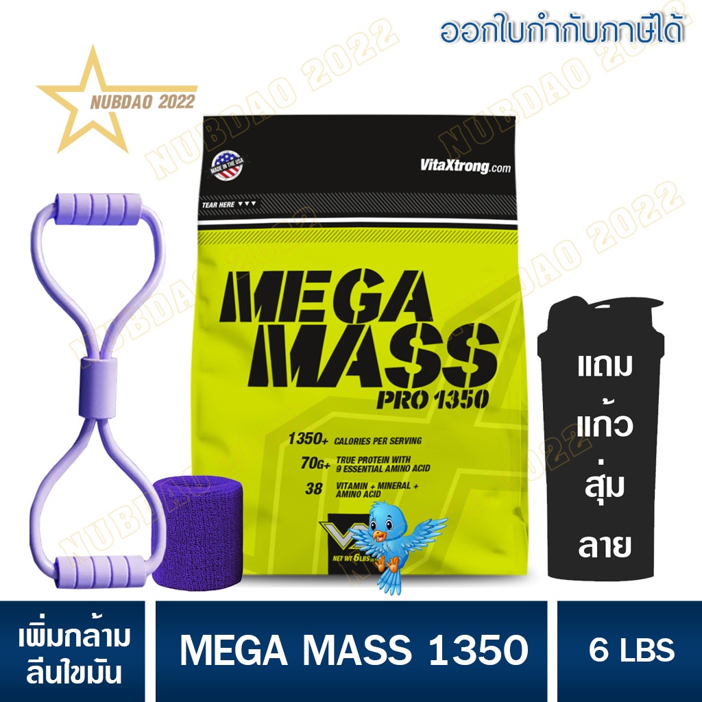 MEGA MASS ขนาด  6 LB / 12 LB เวย์โปรตีนเพิ่มน้ำหนัก/สร้างกล้ามเนื้อเมก้าแมส Whey Protein mega mass