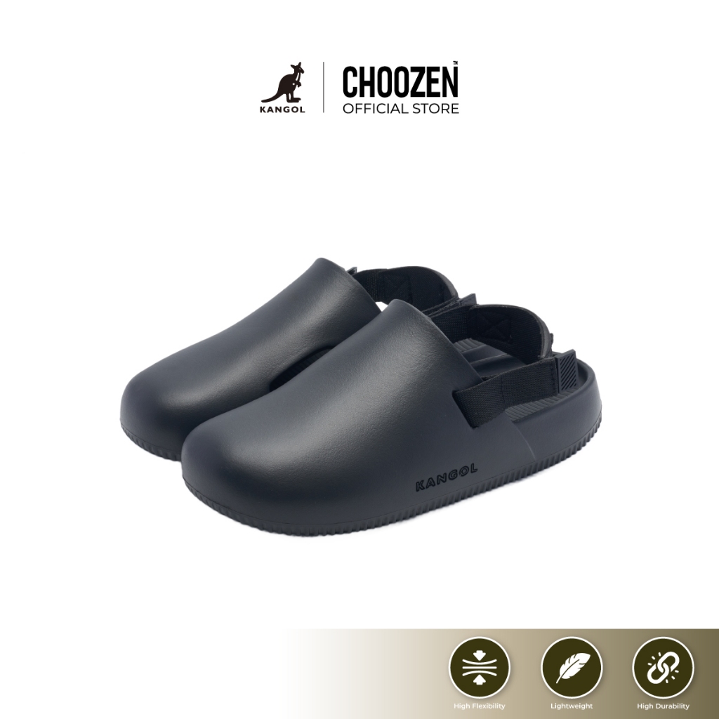 Kangol Casual Shoes รองเท้าแตะกันน้ำ แบบสวม ปรับสายรัดได้ สวมใส่สบาย unisex สีดำ , กากี 64551671