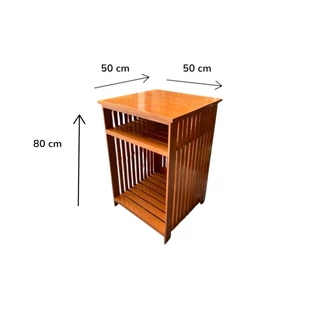 ชั้นวางของ ชั้นตู้เย็น ไม้สัก 50*50*80 cm. ชั้นวางตู้เย็นเล็ก ใส่ตู้เย็น 1.7 คิวได้ ด้านบนสามารถวางไมโครเวฟได้