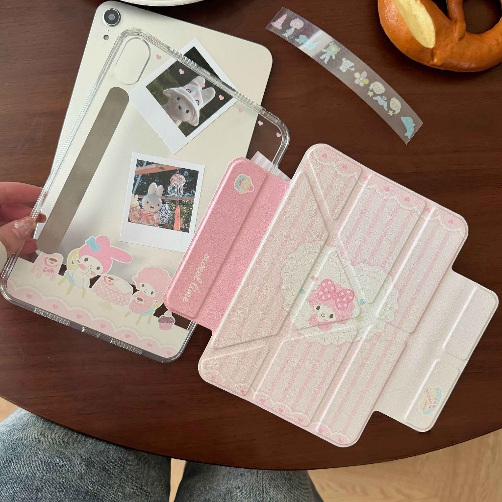 💥พร้อมส่ง💥เคสป้องกัน iPad Y-Fold Gen11 Air8 Gen10 ที่ใส่ปากกา My Melody case iPad Air7 Air6 Gen9/8/7