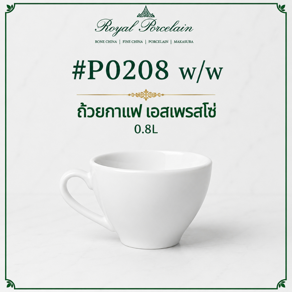 #P0208 ถ้วยกาแฟ เอสเพรสโซ่ สำหรับร้านกาแฟ 0.8 L