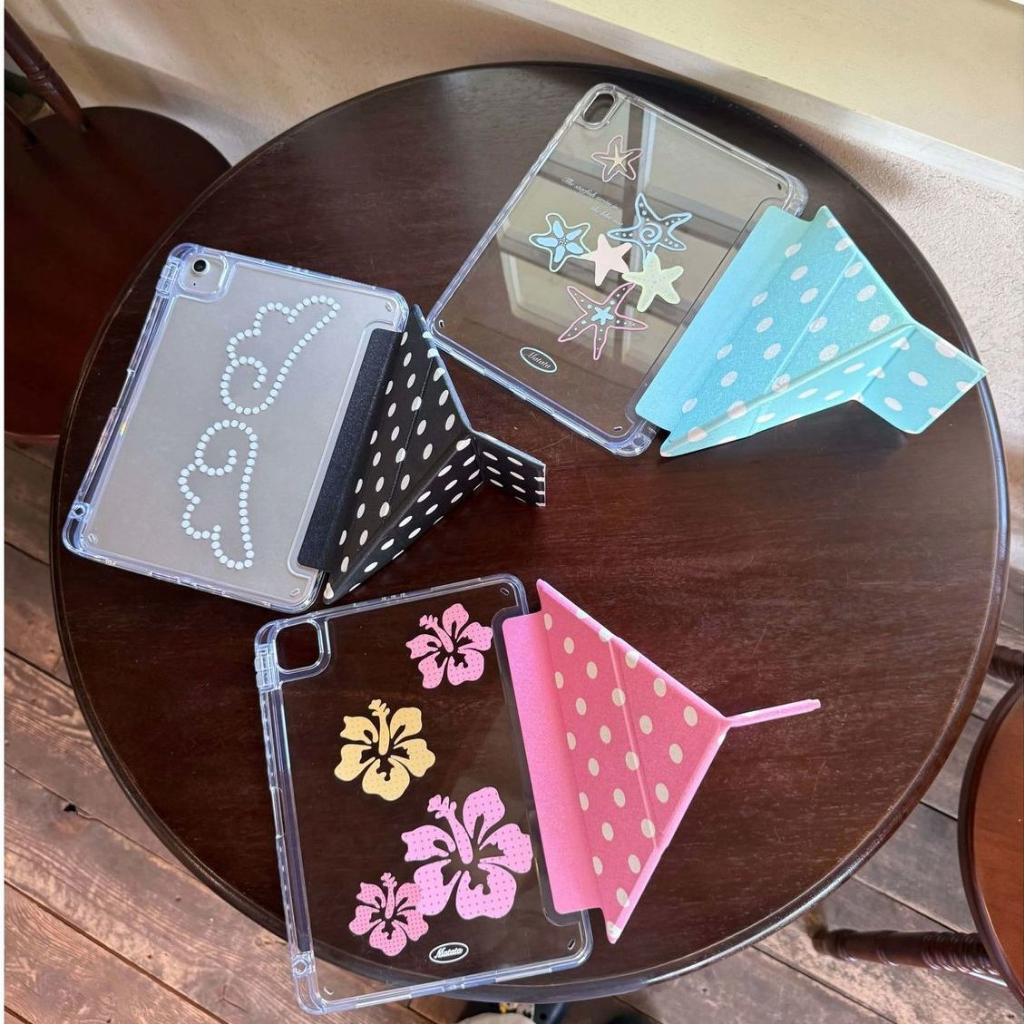 จัดส่งทันที เคสไอแพด พับรูปตัวY ลายจุด Gen11 Pro11 Air8 Air7 Gen10 Air6 สีฟ้าสีดำสีชมพู เคสipad Air5 10.2 10.9 12.9