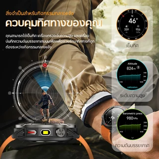 Aolon Navi R4 GPS สมาร์ทวอทช์ 1.43 นิ้ว Amoled นาฬิกา โทรผ่านบลูทูธ แบตเตอรี่ 410mAh 7-10 วัน นาฬิกาว่ายน้ำ